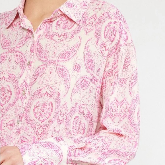Entro Paisley Floral Button-Down Long Sleeve Boluse NWT small - Picture 4 of 11